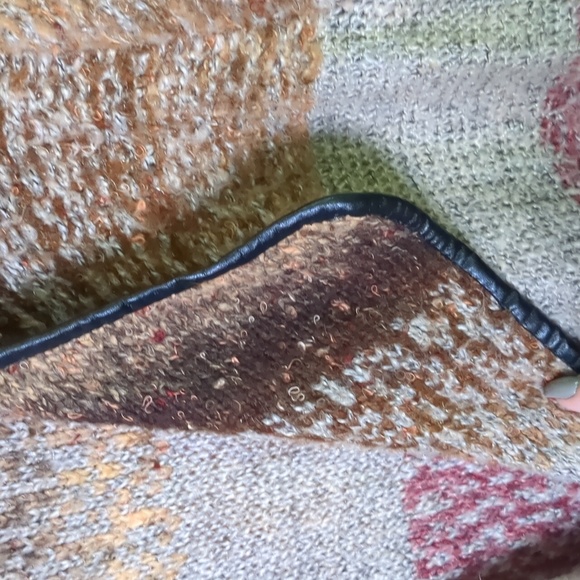 OLIVIA M* longline faux leather trimmed long sleeve duster sweater various color - Picture 10 of 12